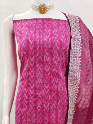 Vraj Textile Cotton Silk Self Design Suit Fabric