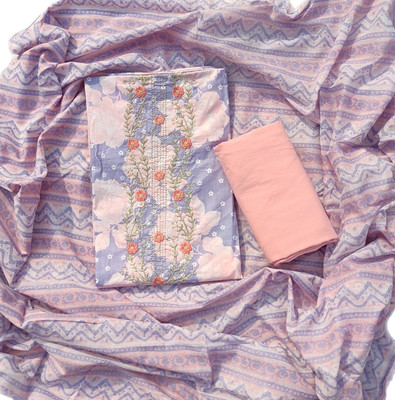 ABODH COLOURS Pure Cotton Embroidered, Printed Salwar Suit Material