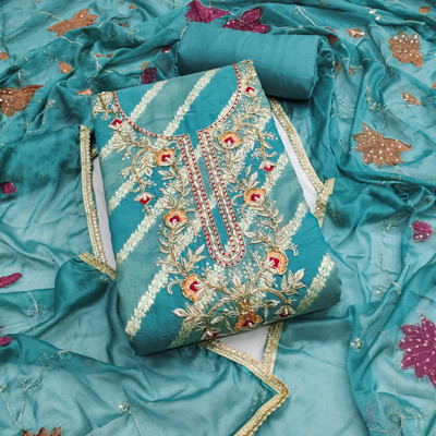 ShopGlobal Modal Solid, Embroidered Salwar Suit Material