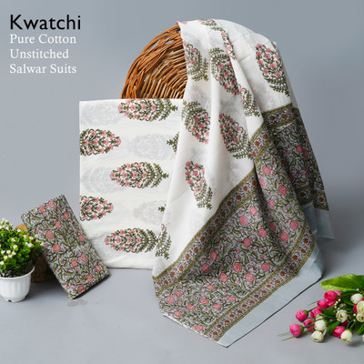 KWATCHI Pure Cotton Floral Print Salwar Suit Material