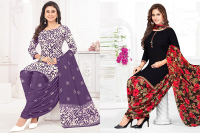 laxmi creation Crepe Embroidered Salwar Suit Material