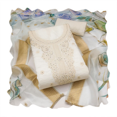 NEGRONI Pure Cotton Embroidered, Printed Salwar Suit Material