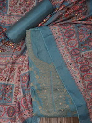 Jaipur Kurti Silk Blend Self Design Salwar Suit Material