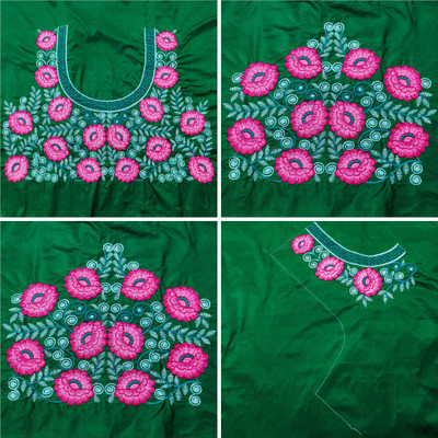 RAJVILASH Cotton Silk Embroidered Blouse Material