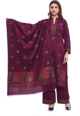 Indo Essence Wool Embroidered Kurta & Palazzo Material