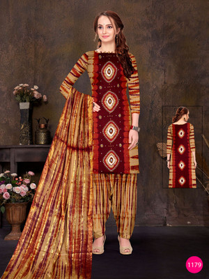 MADHURI CREATION Cotton Blend Embellished Salwar Suit Material