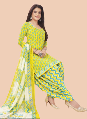 AYKA CLOTHINGS Crepe Printed Kurta & Churidar Material