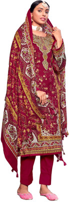 DRAVINAM Trends Wool Printed Salwar Suit Material