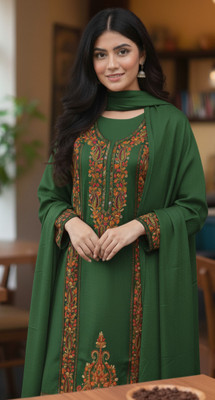 REET MAHAL Wool Embroidered Salwar Suit Material