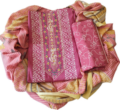 GC80 BY GAURI COLLECTION Pure Cotton Embroidered, Printed Salwar Suit Material