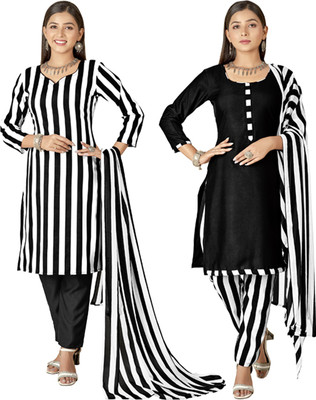 Kashvi Crepe Printed, Striped Salwar Suit Material