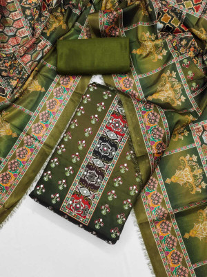 FLAPION CREATION Art Silk Graphic Print Salwar Suit Material