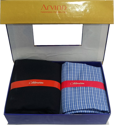 Arvind Cotton Blend Striped Shirt & Trouser Fabric