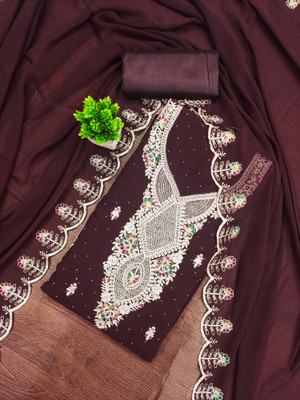 manvaa Georgette Embroidered Salwar Suit Material