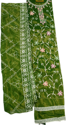 N S Collection Art Silk Embroidered Salwar Suit Material