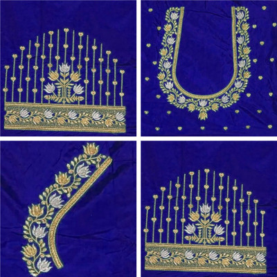 Blouseji Cotton Silk Embroidered Blouse Material