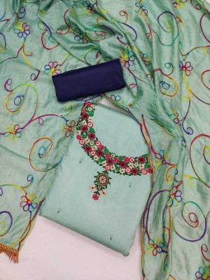Aika Silk Blend Embroidered Salwar Suit Material