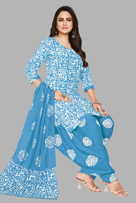 Simmu Pure Cotton Printed Kurta & Patiyala Material