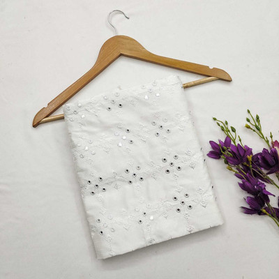 KALKANI BROTHERS Cotton Blend Embroidered Blouse Material