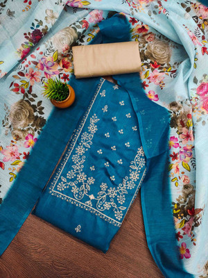 Kimisha Cotton Blend Embroidered Salwar Suit Material