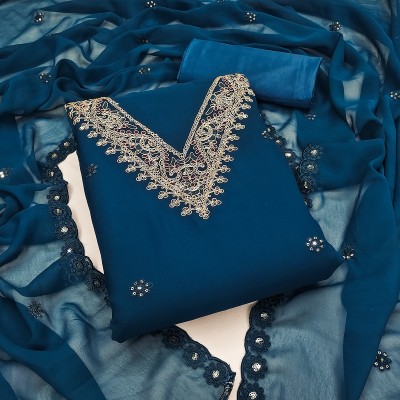 Apnisha Georgette Embroidered Salwar Suit Material