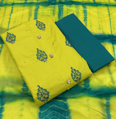Ishika Creation Cotton Blend Embroidered Salwar Suit Material