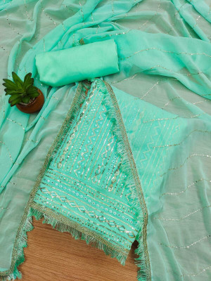 HOUSEEOFCOMMON Georgette Embroidered Salwar Suit Material