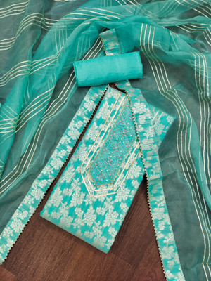 Blissta Jacquard Embellished Salwar Suit Material