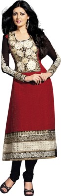 Libasaa Fashion Georgette Embroidered Gown/Anarkali Kurta & Bottom Material