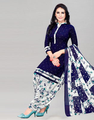 Samah Crepe Floral Print, Printed, Geometric Print Salwar Suit Material