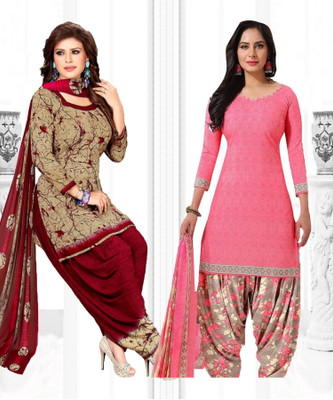 ANIRAV Crepe Floral Print Salwar Suit Material