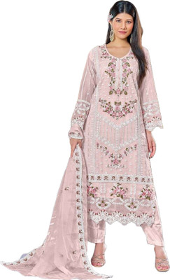 Uday Fashion Georgette Embroidered Salwar Suit Material