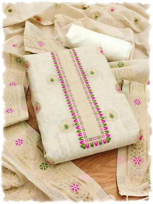 MAPRI Chanderi Embroidered Salwar Suit Material