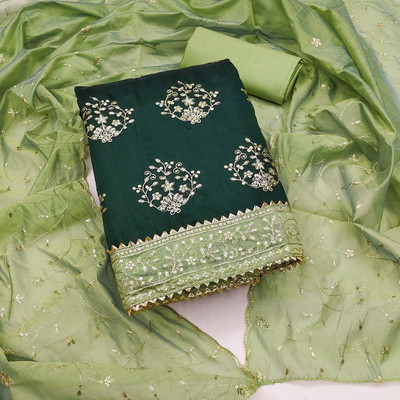 BRJ NX Cotton Blend Embroidered Salwar Suit Material