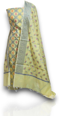 pahnawa handloom Cotton Silk Embroidered Salwar Suit Material