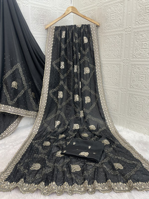 Mikhu Shop Georgette Embroidered Blouse Material