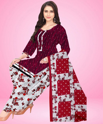 AYKA CLOTHINGS Crepe Printed Salwar Suit Material