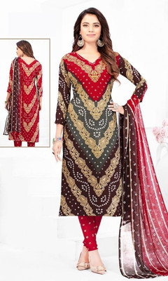 DnVeens Crepe Printed Salwar Suit Material