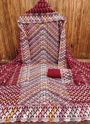 NIDHI'S FASHION Chanderi Embroidered Salwar Suit Material