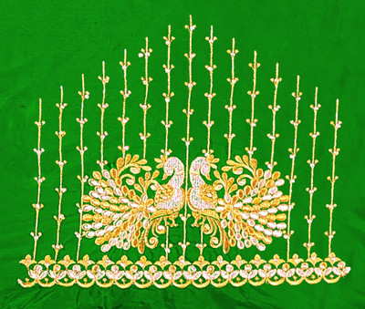 OMINI FASHION Art Silk Embroidered Blouse Material