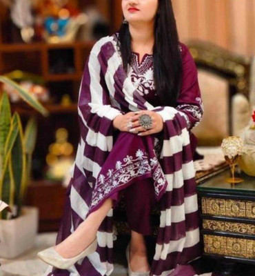STYLEFLORA Georgette Embroidered Salwar Suit Material