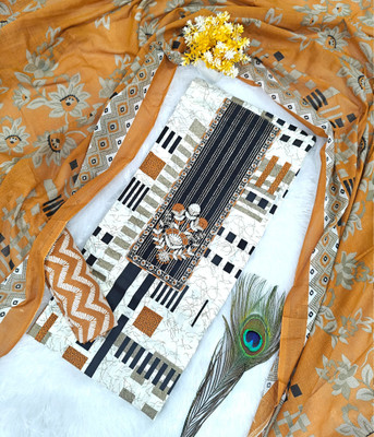 Zubeda Fashion Pure Cotton Printed, Graphic Print Salwar Suit Material