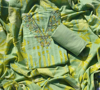 ABODH COLOURS Pure Cotton Self Design, Printed Salwar Suit Material