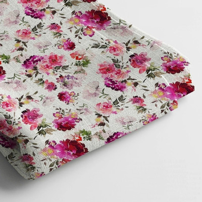 Arihant Creations Linen Floral Print Multi-purpose Fabric