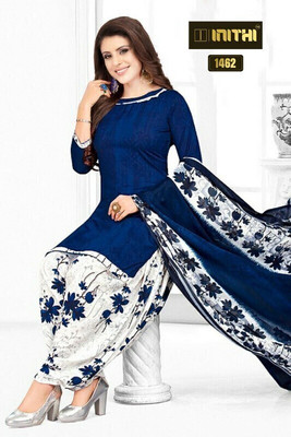 HE VAHLA Crepe Solid, Printed Salwar Suit Material
