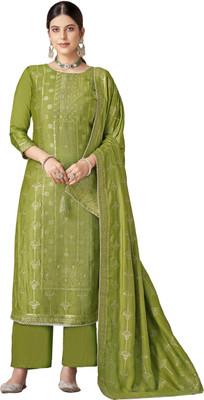 DRAVINAM Trends Wool Embroidered Salwar Suit Material