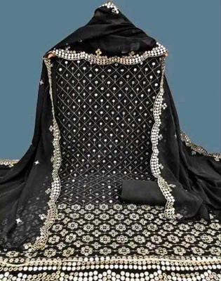 CLOTHLEMON Georgette Embroidered Salwar Suit Material