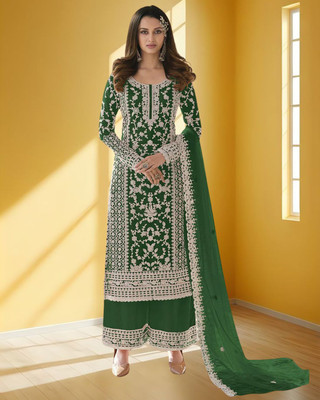 Dealbazaars Corporation Net/Lace Dyed, Embroidered, Embellished, Self Design Salwar Suit Material