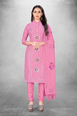 LADY SHOPI Cotton Blend Printed Salwar Suit Material