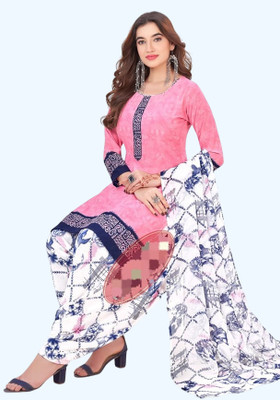 adfab Crepe Printed Kurta & Patiyala Material
